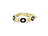 Judith Ripka 0.78ctw Bella Luce and Black Enamel 14K Gold Clad Bracelet