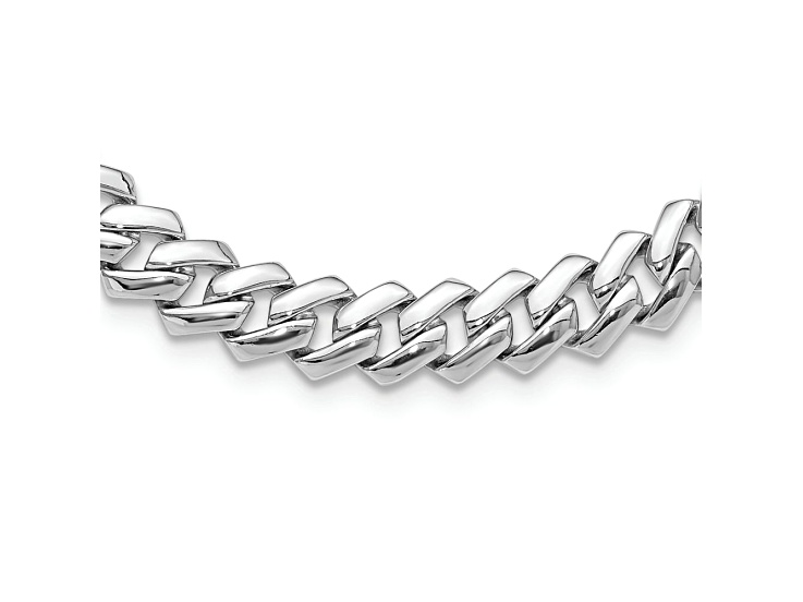 Rhodium Over Sterling Silver 9mm Monaco Link Cubic Zirconia Clasp 20 Inch Necklace