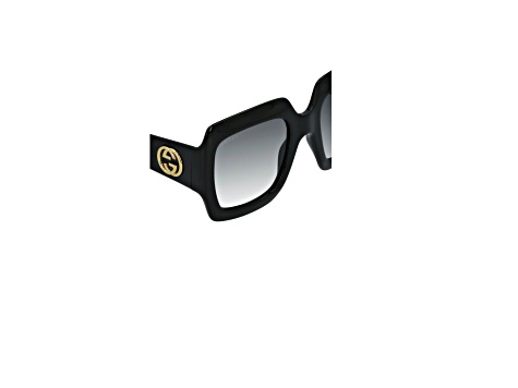 Gucci Oversize Black Square Grey Gradient 54mm Women's Sunglasses GG0053SN 001
