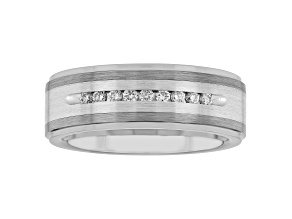 0.25ctw Lab-Grown Diamond Tungsten and Stainless Steel 8MM Band