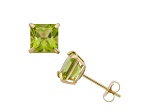 Green Peridot 10K Yellow Gold Stud Earrings, 2.50ctw