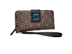 Stone Mountain Checkerboard Signature Leather Large Tab Zip