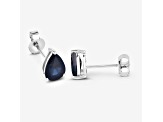Pear Shaped Blue Sapphire 10K White Gold Teardrop Studs Earrings