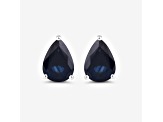 Pear Shaped Blue Sapphire 10K White Gold Teardrop Studs Earrings