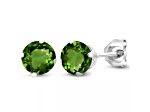 925 Sterling Silver Round 6MM Birthstone Stud Earrings Cubic Zirconia Emerald