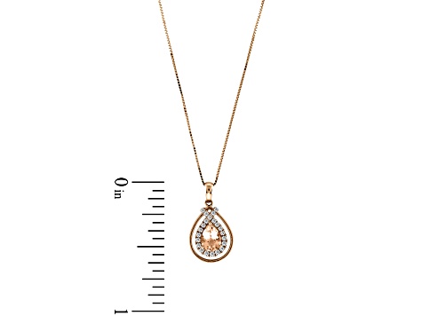 0.76ctw Morganite and Diamond Pendant in 14k Rose Gold