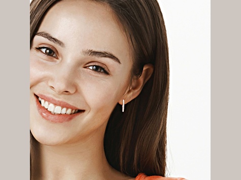 1.0ctw Diamond Half-Set Hoop Earrings in Platinum