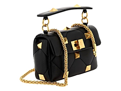 Valentino Garavani Roman Stud Small Crossbody Bag Black