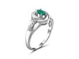 Green Emerald Rhodium Over Sterling Silver Ring 0.30ctw