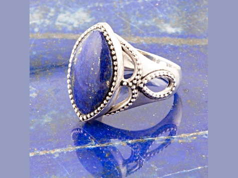 Barse Jewelry Marquise Blue Lapis Lazuli Sterling Silver Ring