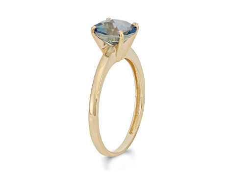 Mystic Fire® Blue 10K Yellow Gold Ring 2.00ct