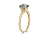 Mystic Fire® Blue 10K Yellow Gold Ring 2.00ct