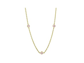 Judith Ripka 0.6ctw Pink Bella Luce Diamond Simulant 14k Gold Clad 3-Station Necklace