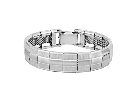 1928 Jewelry Silver Tone Wide Link Bracelet