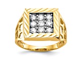 10K Yellow Gold Men's Cubic Zirconia Ring