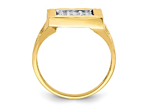 10K Yellow Gold Men's Cubic Zirconia Ring - 1D9D8A | JTV