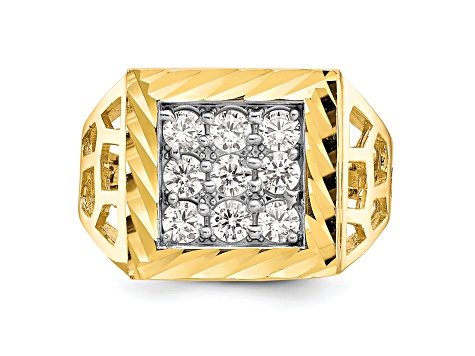 10K Yellow Gold Men's Cubic Zirconia Ring