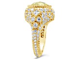 Judith Ripka 9.5ct Canary and 3.84ctw White Bella Luce Diamond Simulant 14K Gold Clad Ring