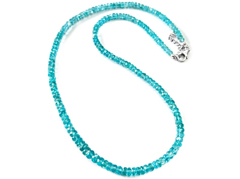 Apatite Beaded Sterling Silver Necklace 50.00ctw