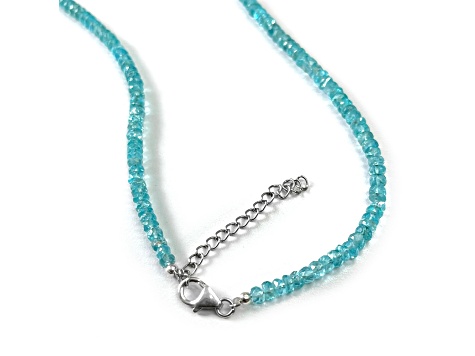 Apatite Beaded Sterling Silver Necklace 50.00ctw