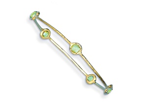 14K Yellow Gold Lemon Topaz Slip-on Bangle