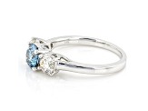 Blue And White Lab-Grown Diamond 14k White Gold 3-Stone Ring 1.50ctw