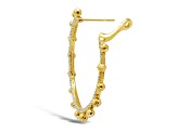 Judith Ripka Bella Luce Diamond Simulant 14k Gold Clad Front Facing Hoop Earrings