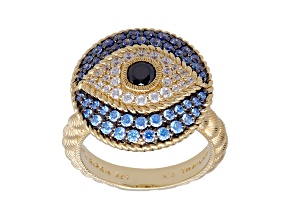 Judith Ripka 2.08ctw Multi-Color Bella Luce 14k Gold Clad Ring