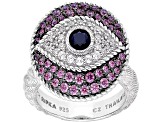 Judith Ripka 2.08ctw Multi-Color Bella Luce Rhodium Over Sterling Silver Ring