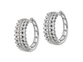 Rhodium Over 14K White Gold Lab Grown Diamond SI1/SI2, G H I, Hinged Hoop Earrings