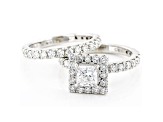 White Lab-Grown Diamond 14kt White Gold Bridal Ring Set 3.00ctw