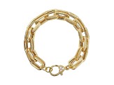 Judith Ripka 14K Yellow Gold Clad Rectangle Link Bracelet