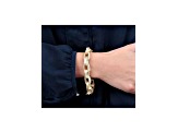 Judith Ripka 14K Yellow Gold Clad Rectangle Link Bracelet