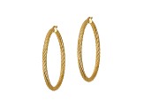Judith Ripka 1-1/4" Round Twisted Hoop Earrings, 14K Yellow Gold Clad