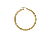 Judith Ripka 1-1/4" Round Twisted Hoop Earrings, 14K Yellow Gold Clad