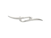 Sterling Silver Polished Double Scroll Pin Brooch