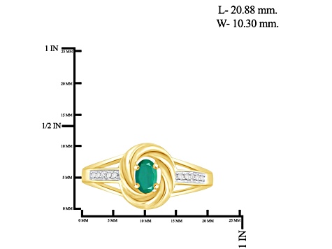 Green Emerald 14K Gold Over Sterling Silver Ring 0.33ctw