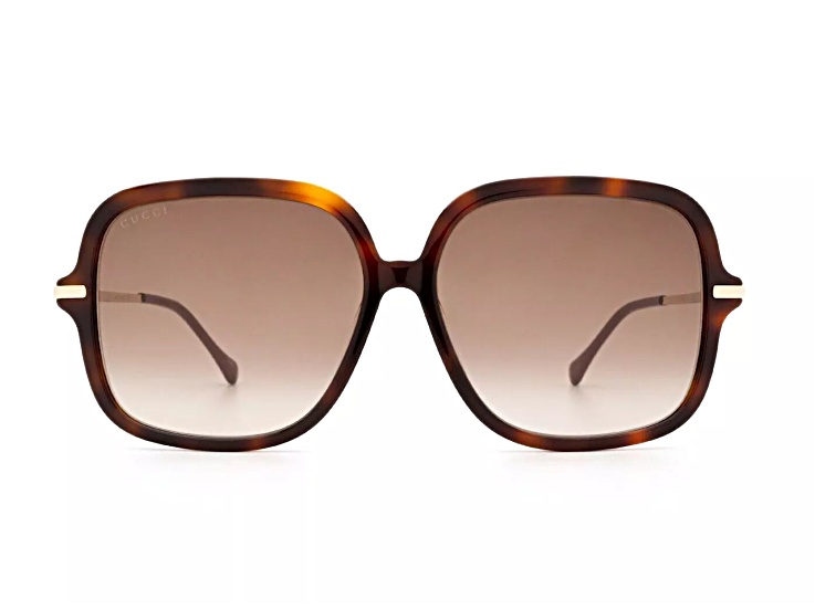 ● GUCCI ● サングラス Gold-Havana / Red Gradient / 61mm Rectangular-frame sunglasses in Rosso Ancora red | GUCCI® US