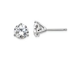 Rhodium Over 14K Gold Lab Grown Diamond 1 1/2ct. VS/SI GH+, 3 Prong Stud Earrings