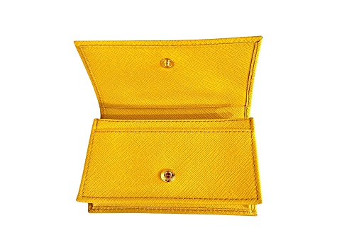 PRADA - 【yellow】PRADA♡小物入れ♡パスケース♡ Prada Saffiano Yellow Leather Card Case Wallet - 1DD05A | JTV