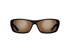 Flying Fisherman Triton Polarized Sunglasses Matte Black Frame/Amber Bifocal Reader +2.50 Lens