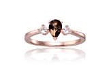 Lab Created Alexandrite with White Sapphire Accents 14K Rose Gold Over Sterling Silver Ring, 0.72ctw