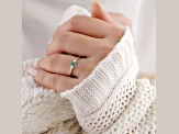 Emerald with White Sapphire Accents Sterling Silver Ring, 0.62ctw