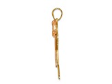 14K Two-tone Gold Satin I1/G-H Diamond Girl with Bow Pendant