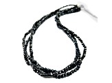 Black Spinel Beaded Sterling Silver Necklace 172.00ctw