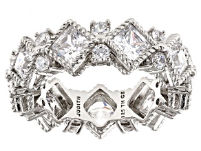 Judith Ripka 7.10ctw Bella Luce® Diamond Simulant Rhodium Over Sterling Silver Band Ring