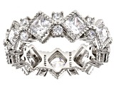 Judith Ripka 7.10ctw Bella Luce® Diamond Simulant Rhodium Over Sterling Silver Band Ring
