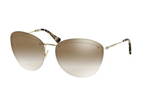 Miu Miu Gold Frame / Pale Brown Lenses Sunglasses