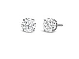 14K White Gold 1.50 Ctw Round Lab-Grown Diamond Studs, F Color SI2 Clarity