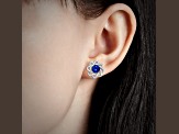 14K White Gold Tanzanite and Diamond Earrings  2.07ctw